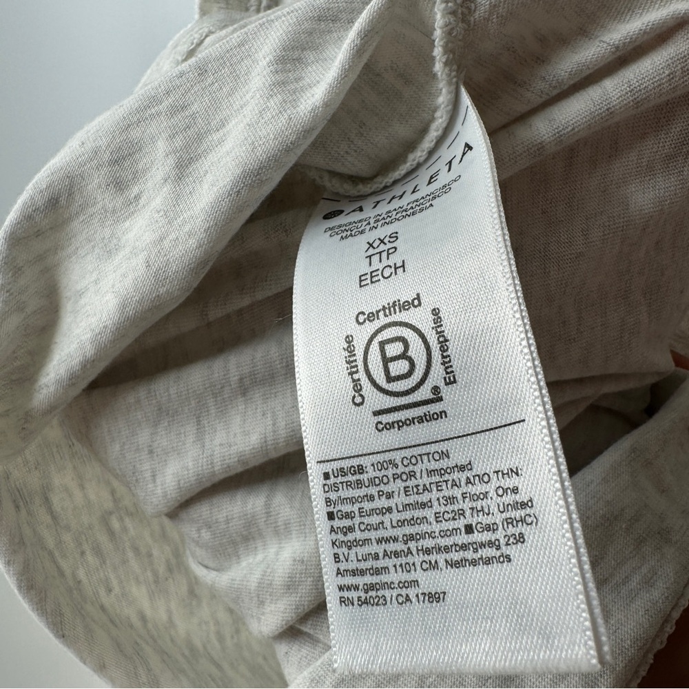Athleta Heathered Grey Workout Tank Top Women’s Size XXS 100% Cotton - Picture 6 of 6